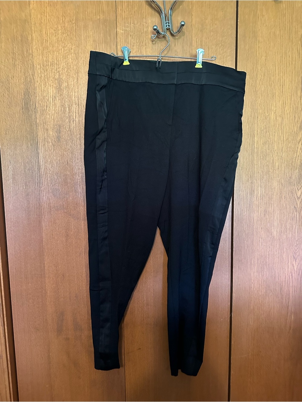 Lane Bryant Black Dress Pants with Satin Side Stripe